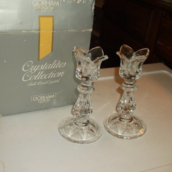 Gorham Accents Vintage Gorham Crystal Glass Candle Holders Poshmark